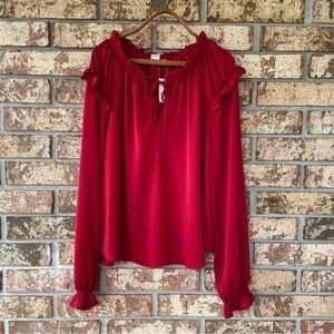 Gap Top Size XXL NWT Righteous Red Ruffles! Excellent Condition!